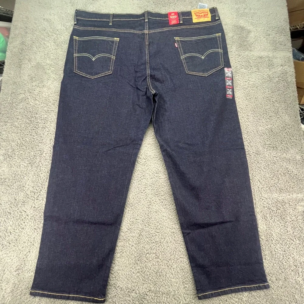 Levi's 550 Big‎ & Tall Relaxed Fit Tapered Leg Jeans Mens 50x30 New Dark Wash
